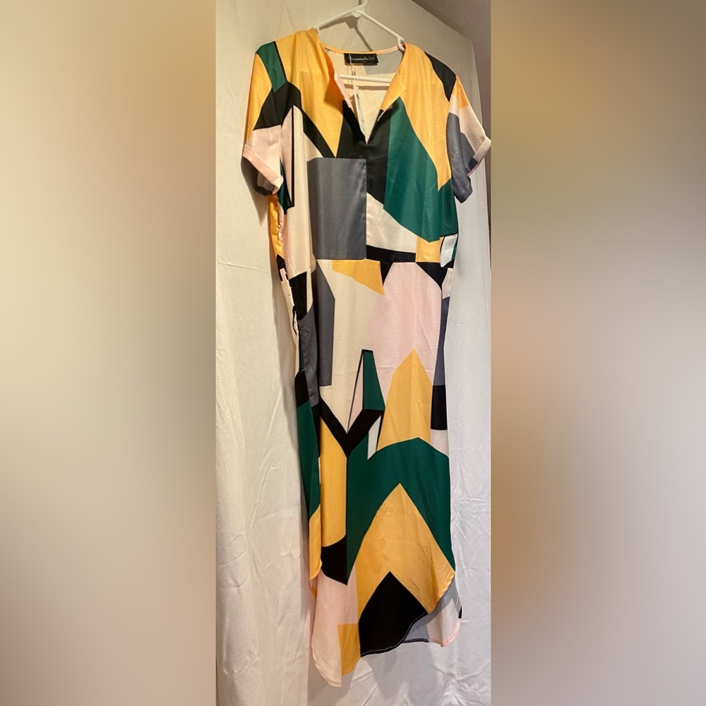 Work or cocktail dress geometric pattern tags still on